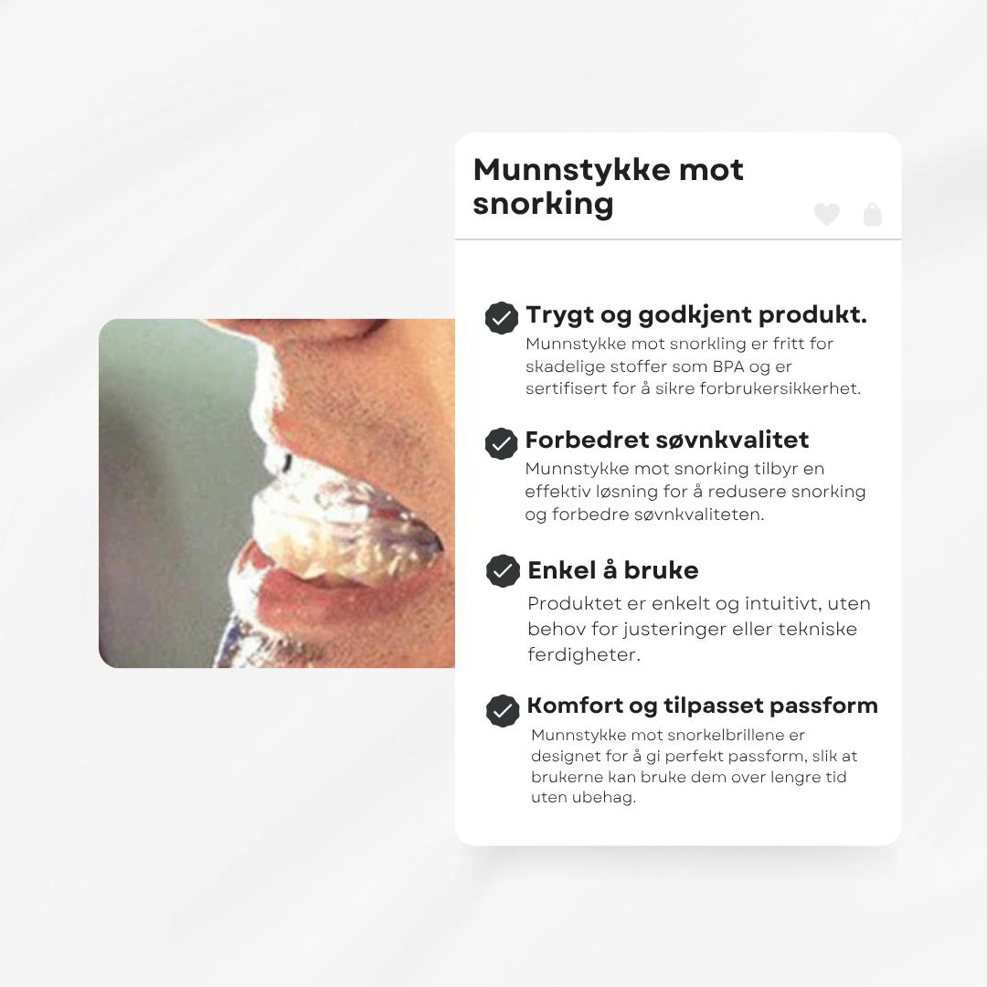 Munnstykke mot snorking: Komfortabel og umiddelbar